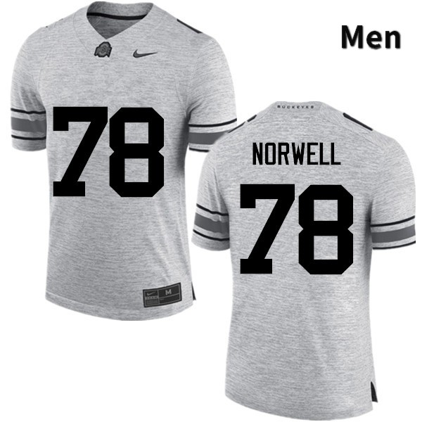 Ohio State Buckeyes Andrew Norwell Men's #78 Gray Game Stitched College Football Jersey